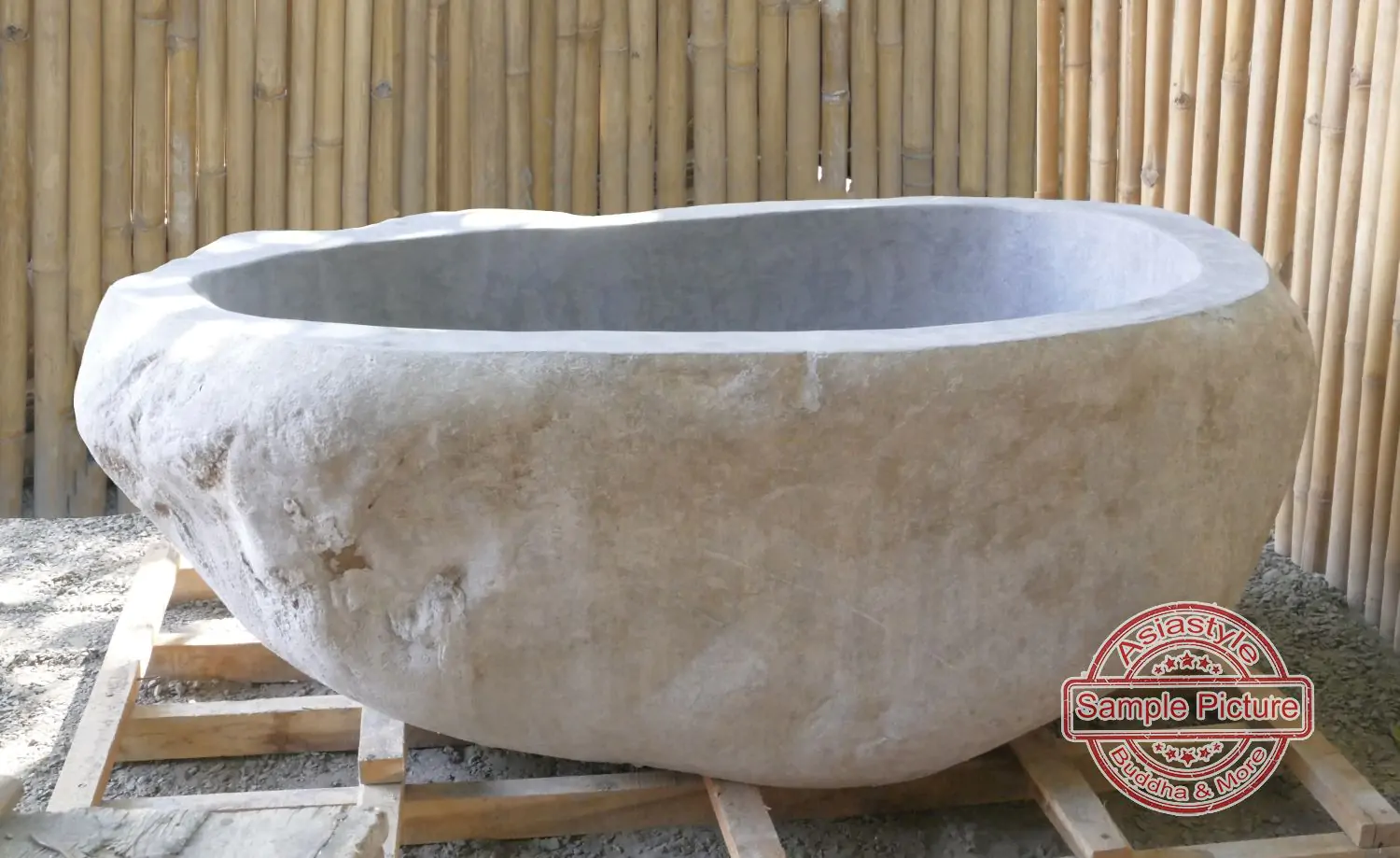  Product image 2 of the product “Basin from Riverstone, Natural surface, polished inside. Dia approx 111-120. Height 41-50 ”